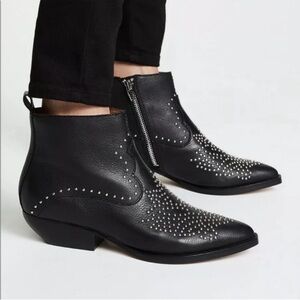 Dolce Vita Uma Black & Silver Studded Ankle Booties